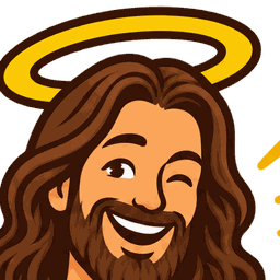 Cartoon Jesus with a halo